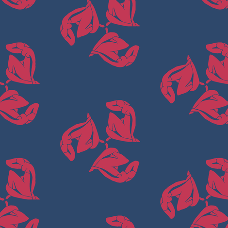 Matisse papercut woman blue red fabric by sydama on Spoonflower - custom fabric
