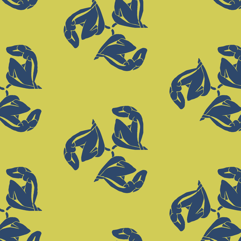 Matisse papercut woman yellow blue fabric by sydama on Spoonflower - custom fabric