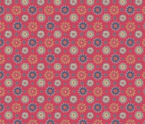 Matisse-colours-on-red fabric by kirsten_miller on Spoonflower - custom fabric