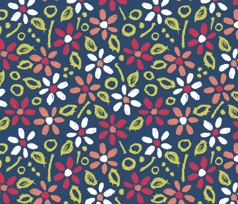 Modern Matisse Floral fabric by rosiesimons on Spoonflower - custom fabric