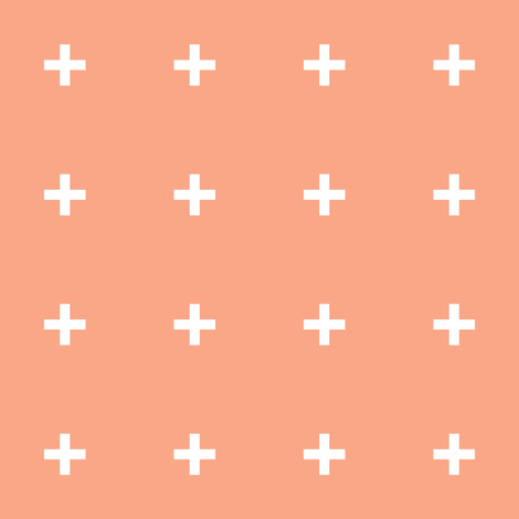 Peach Cross // Peach Plus  fabric by pencilmein on Spoonflower - custom fabric