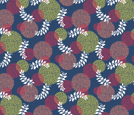 Curlball and Leaves fabric by siya on Spoonflower - custom fabric