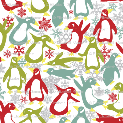 Penguins in the snow