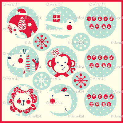 Jungle Christmas stickers