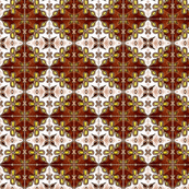 Tile Flowers Diamonds Brown