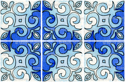 Tile Swirl Blue