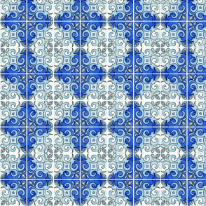 Tile Swirl Blue