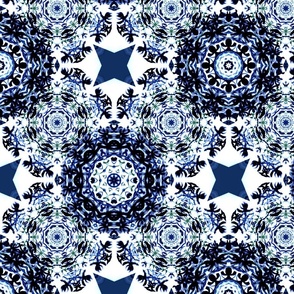 Kaleidoscope Snowflake Blue