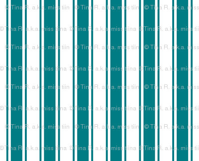 ticking stripes dark teal and white