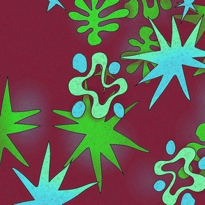 Matisse aloha teal-green-maroon