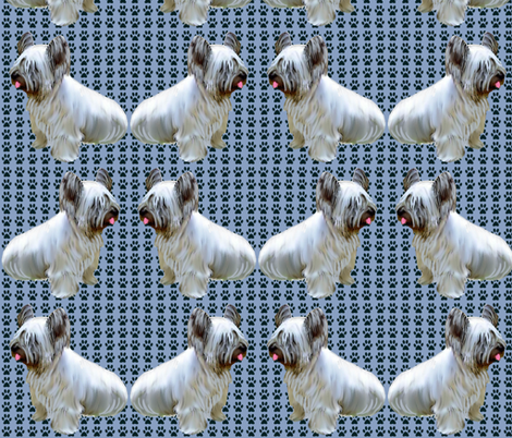 Skye Terrier Pawprints fabric by dogdaze_ on Spoonflower - custom fabric