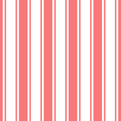 ticking stripes coral and white