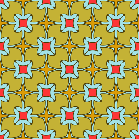 Xmas Lounge Tiles Green and Blue fabric by jumeaux on Spoonflower - custom fabric