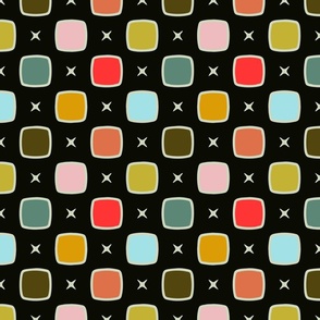 Xmas Lounge Multi Square Dots Dark