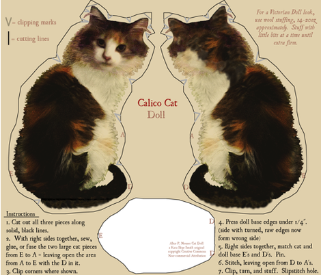 Alice P. Mouser the cat kit fabric by karaskye on Spoonflower - custom fabric