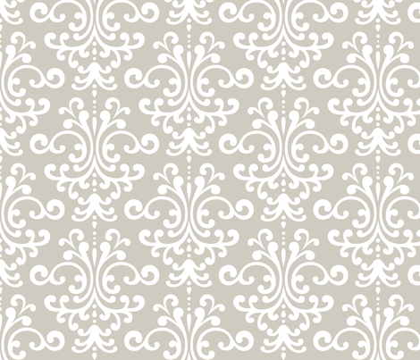 damask lg beige and white fabric by misstiina on Spoonflower - custom fabric