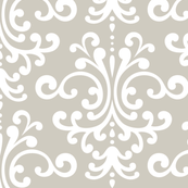 damask lg beige and white