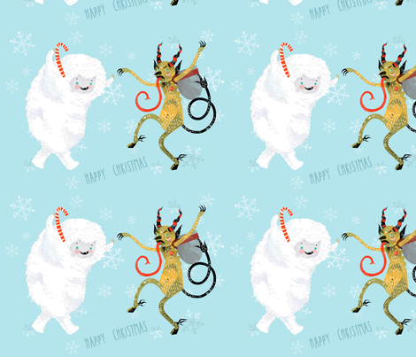 A Very Yeti Krampus Christmas! fabric by jessamarie on Spoonflower - custom fabric