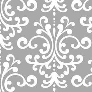 damask lg grey and white