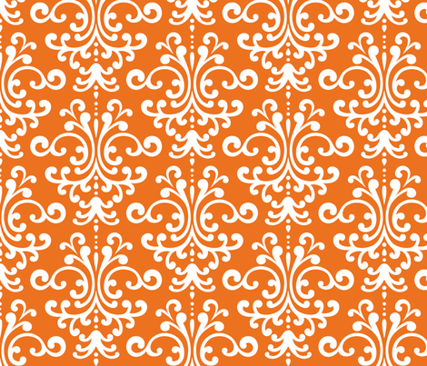 damask lg orange and white fabric by misstiina on Spoonflower - custom fabric