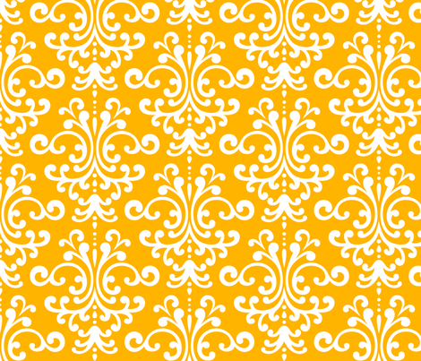 damask lg pumpkin orange and white fabric by misstiina on Spoonflower - custom fabric