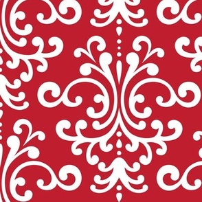 damask lg red and white