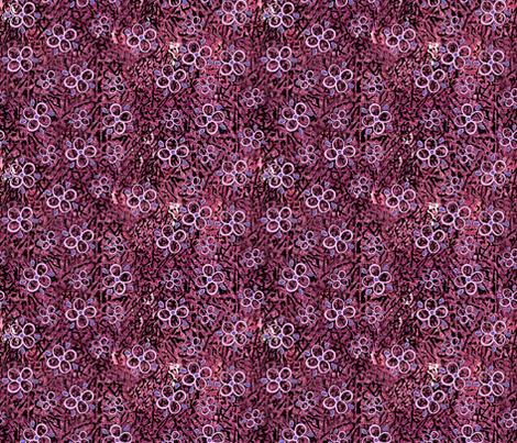 Pink Flowers on Burgundy fabric by martaharvey on Spoonflower - custom fabric