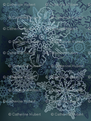 Snowflakes on Blue