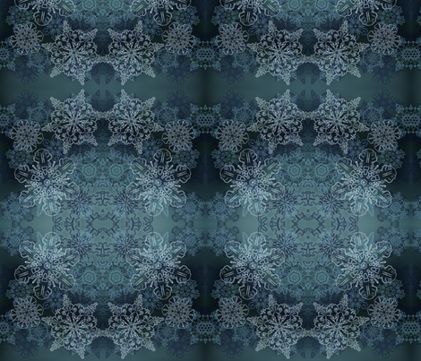 Snowflakes on Blue fabric by hado_labs on Spoonflower - custom fabric