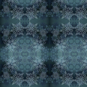 Snowflakes on Blue