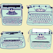 Typewriters Blue Yellow