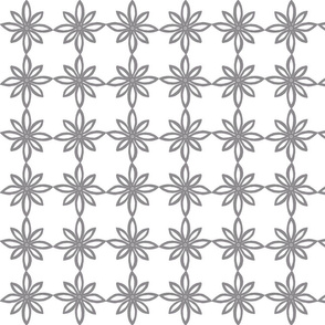 Simple Flower Pattern in White and Grey
