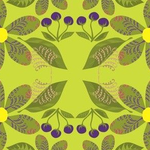Flowers,Ferns&BerriesonPeridot