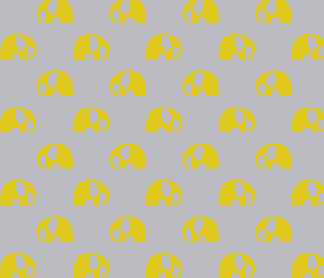 elephants_6cm - yellow 1 fabric by two_little_flowers on Spoonflower - custom fabric