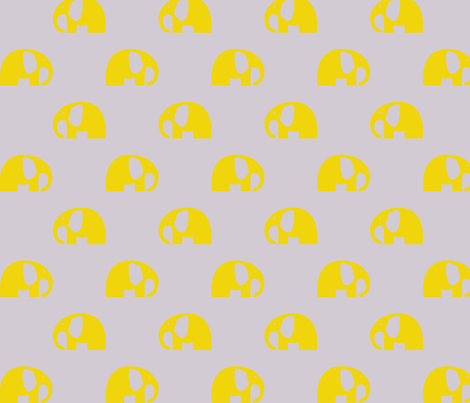 elephants_6cm_yellow_3 fabric by two_little_flowers on Spoonflower - custom fabric