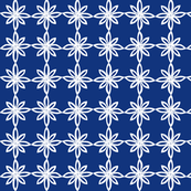 Simple Flower Pattern in Blue and White