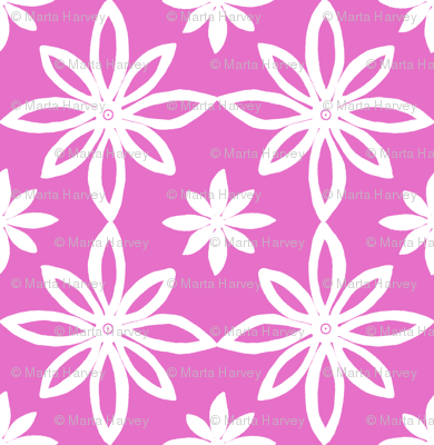 Pattern With 2 Flowers in Pink and White