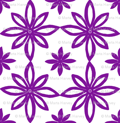 Pattern With 2 Flowers in White and Purple