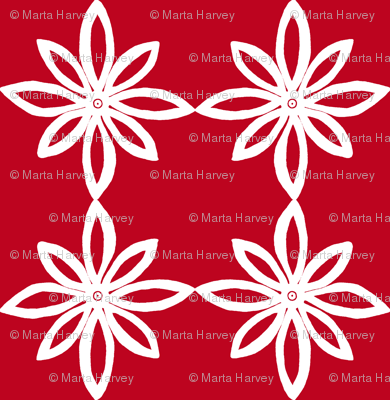 Simple Flower Pattern in Red and White