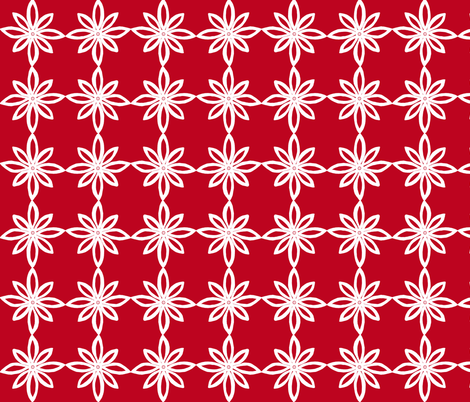 Simple Flower Pattern in Red and White fabric by martaharvey on Spoonflower - custom fabric