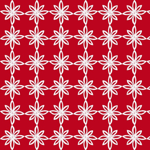 Simple Flower Pattern in Red and White