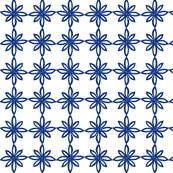 Simple Flower Pattern in White and Blue