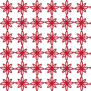 Simple Flower Pattern in White and Red