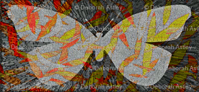 Willow leaves on the butterfly