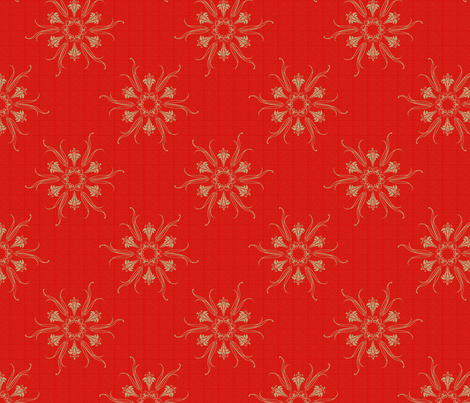 butterflakes_beige_on_flame fabric by glimmericks on Spoonflower - custom fabric