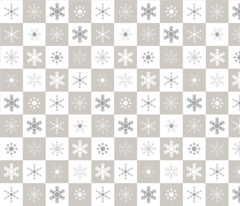 Snowflake Chequer fabric by smuk on Spoonflower - custom fabric