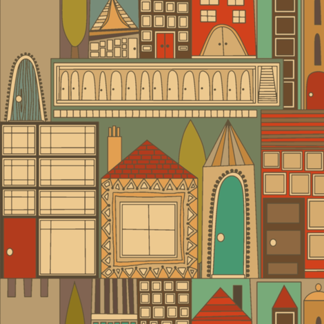 RESIDE RETRO (larger scale) fabric by scrummy on Spoonflower - custom fabric