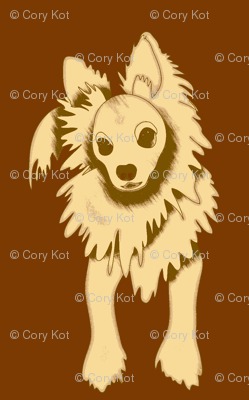 Frank Sinatra PapiPom dog design - brown