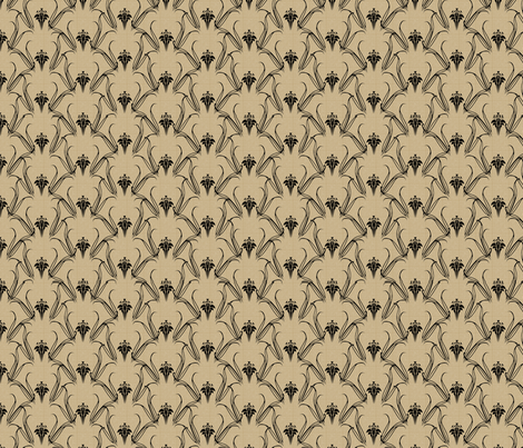 LILLIEs_black_on_beige fabric by glimmericks on Spoonflower - custom fabric