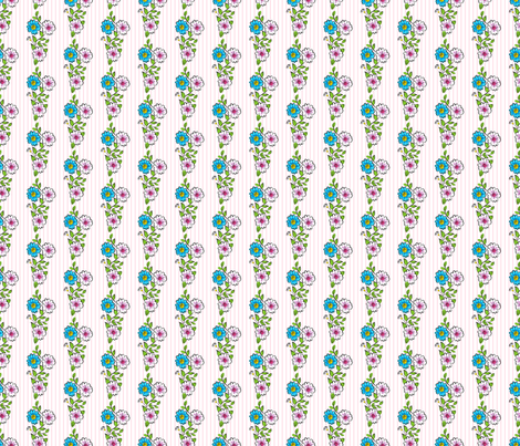 Carousel Ponies - Coordinating Flowers Stripe Print